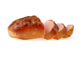 fried sausage isolated on white background