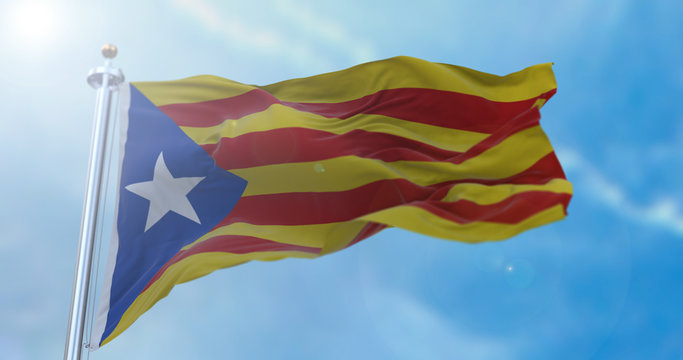 Amazing Catalunya flag waving.