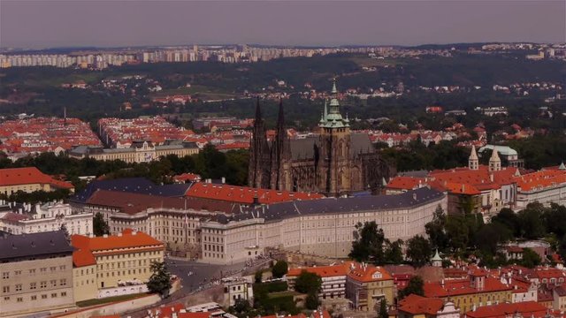 Castle Prague and St. Vitus Cathedral seen from Petrin Hill