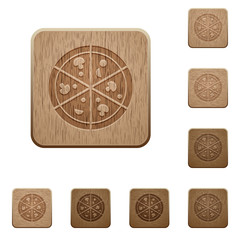Pizza wooden buttons