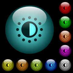 Fototapeta premium Saturation control icons in color illuminated glass buttons