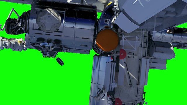 International Space Station. Green Screen. 3D Animation.