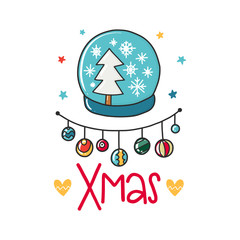 Obraz premium Christmas vector poster