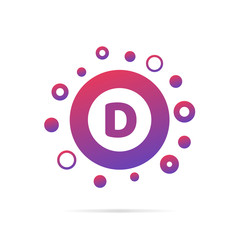 Letter D in circle abstract logo design. Creative symbol design vector illustration isolated on white background