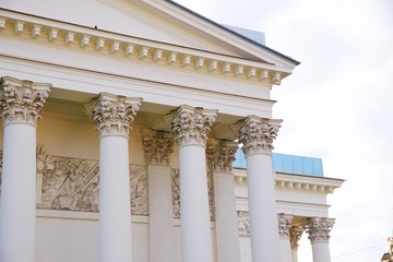 Naklejka premium Majestic columns of Trinity Izmailovsky Cathedral in St. Petersburg, Russia.