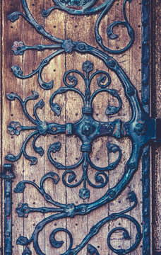 Ornate Wrought Iron Hinge Detail