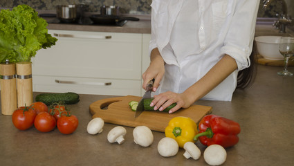 cooking salad from vegetables