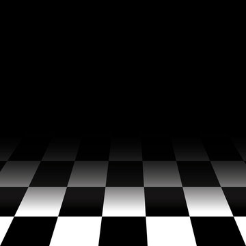 Black and white chess floor background empty. Vector illustration in simple realistic style.