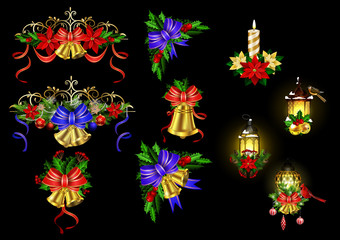 Big Christmas decoration with street light