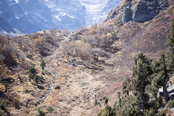 Path and Peak in the Himalaya mountains, Annapurna region, Nepal