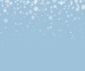 Christmas snowflake vector. Falling snow background.