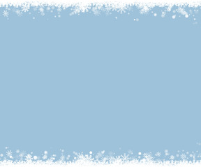 Christmas snow border. Snowflake vector background.