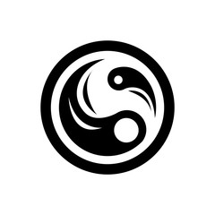 Vector illustration of air element icon, line round symbols. Logo template. Wind symbol. Pictograph.