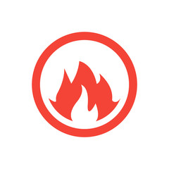 Vector illustration of fire element icon, line round symbols. Logo template. Flame symbol. Pictograph.