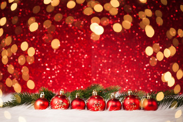 Fototapeta na wymiar Christmas balls and tree
