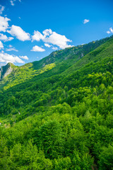 The opening of the landscape from the bridge Djurdjevic in the north of Montenegro.