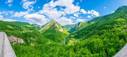 The opening of the landscape from the bridge Djurdjevic in the north of Montenegro.