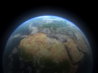 Realistic 3D Earth globe. Elements of this image furnished by NASA