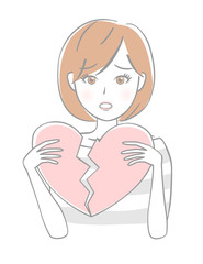 壊れたハートを持つ女性