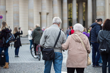 old couple walking