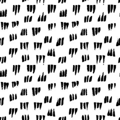 Abstract seamless hand drawn pattern. Modern grunge texture. Monochrome marker painted background. Texture with black strokes.