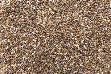Chia Seed. Closeup of grains, background use.