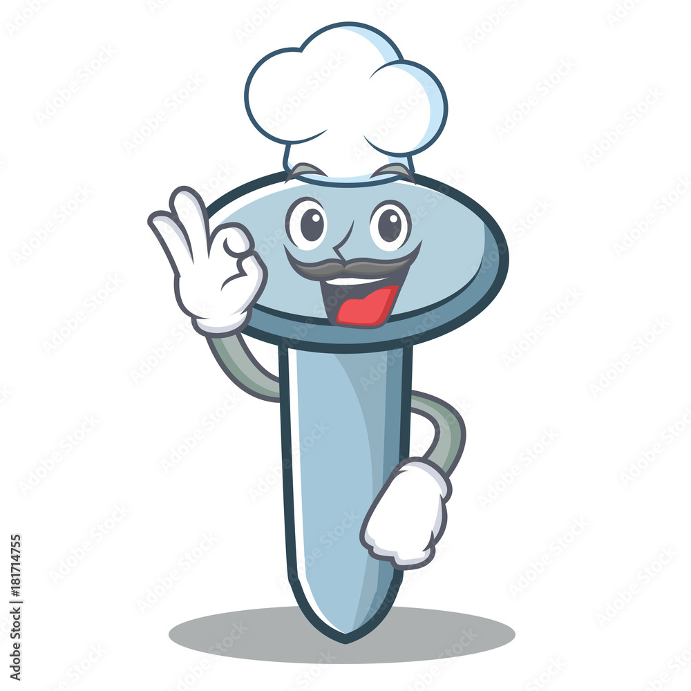 Sticker chef nail character cartoon style