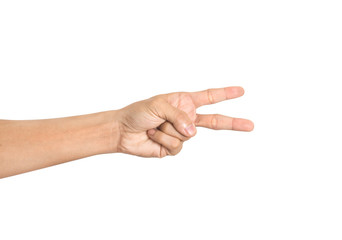 male  hand, Isolated on white background
