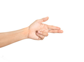 male  hand, Isolated on white background