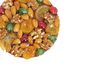 traditional fruitcake with fruits and nuts