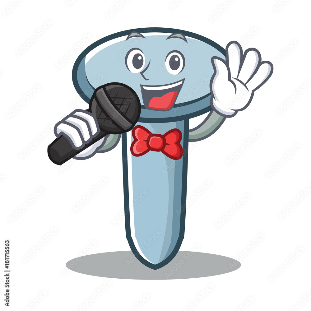 Poster Singing nail character cartoon style