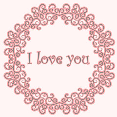 A circular pattern of hand drawn swirls 