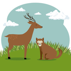 Obraz na płótnie Canvas wild animal cartoon vector illustration graphic design