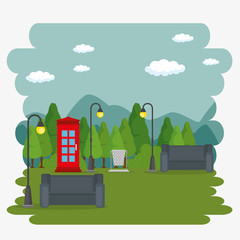 public park in the city vector illustration graphic design