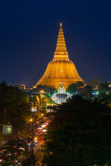 Golden pagoda Phra Pathom Chedi of Nakhon Pathom province Asia Thailand