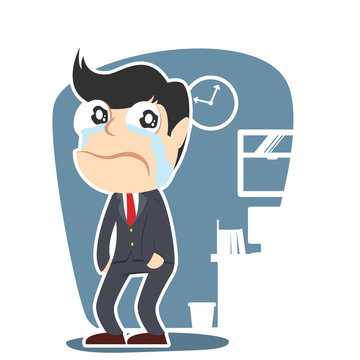 Sad businessman illustration design– stock illustration 