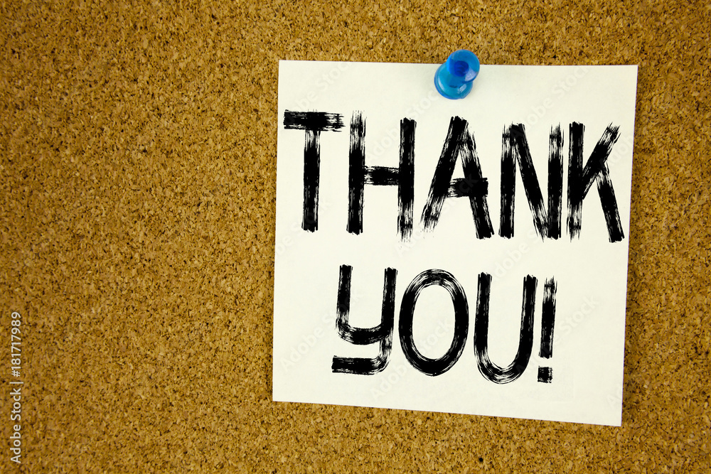Fototapete conceptual hand writing text caption inspiration showing thank you. business concept for giving grat