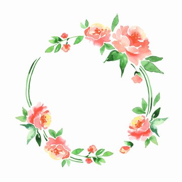 Watercolor floral frame. Element for design. Watercolor background with delicate flowers 3