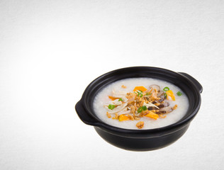 Porridge or Chicken Porridge on a background.