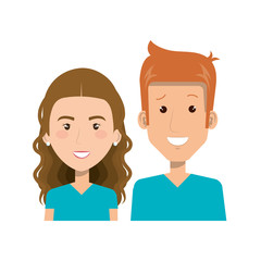 Fototapeta premium Woman and man health professional over blue background vector illustration