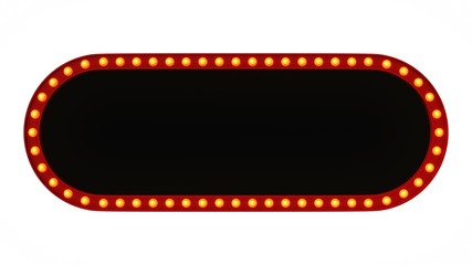 Red Marquee light board sign retro on white background. 3d rendering