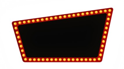Red Marquee light board sign retro on white background. 3d rendering