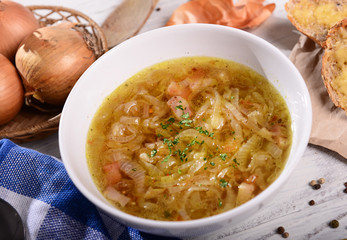 Homemade onion soup