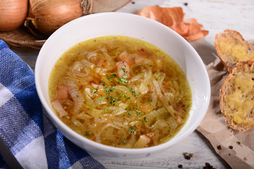 Homemade onion soup