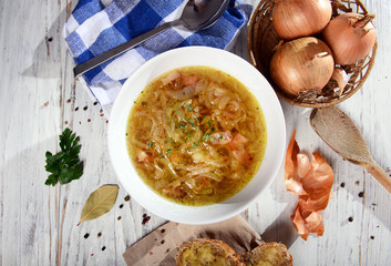 Homemade onion soup