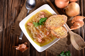 Homemade onion soup