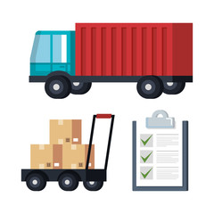 logistic service business icons vector illustration design