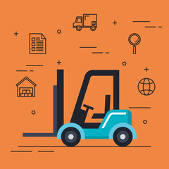 logistic service business icons vector illustration design