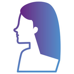 woman profile shirtless avatar character vector illustration design