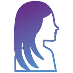 woman profile shirtless avatar character vector illustration design